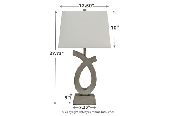 Amayeta Silver Finish Table Lamp, Set of 2