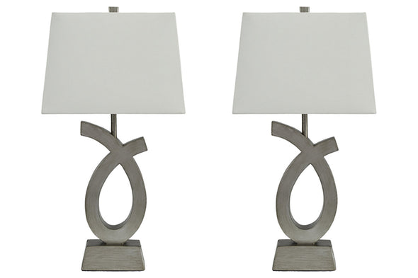Amayeta Silver Finish Table Lamp, Set of 2
