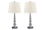 Joaquin Clear/Silver Finish Table Lamp, Set of 2 -  - Luna Furniture