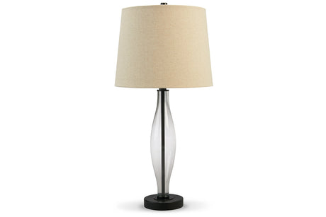 Travisburg Clear/Black Table Lamp, Set of 2