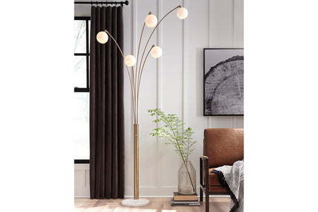 Taliya Champagne/White Arc Lamp -  - Luna Furniture