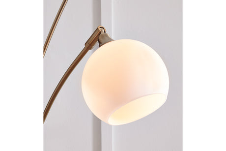 Taliya Champagne/White Arc Lamp from Ashley - Luna Furniture