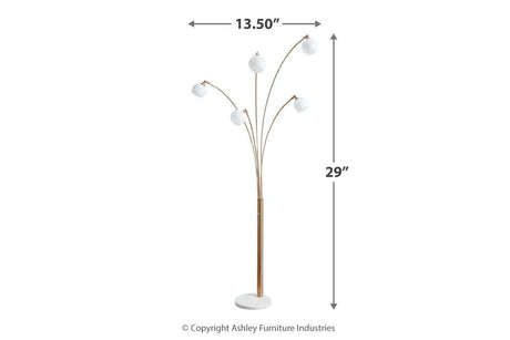Taliya Champagne/White Arc Lamp from Ashley - Luna Furniture
