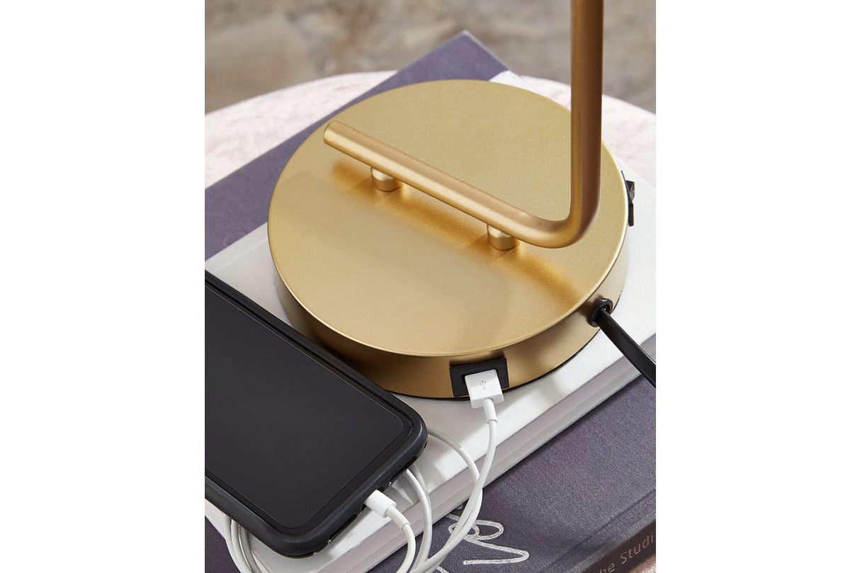 Covybend Gold Desk Lamp -  - Luna Furniture