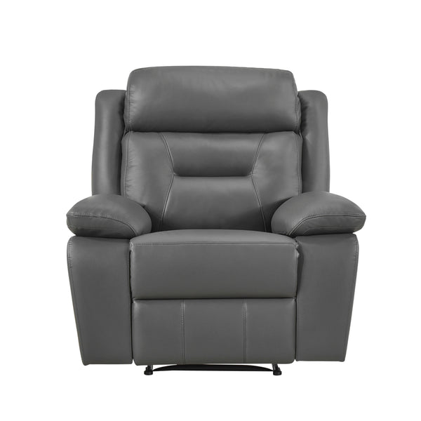 Laconia Dark Gray Leather Reclining Chair