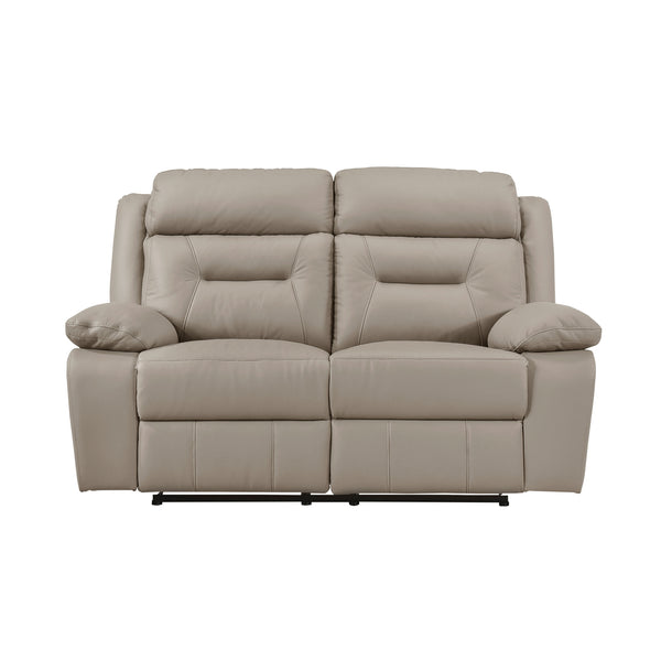 Laconia Latte Leather Double Reclining Loveseat