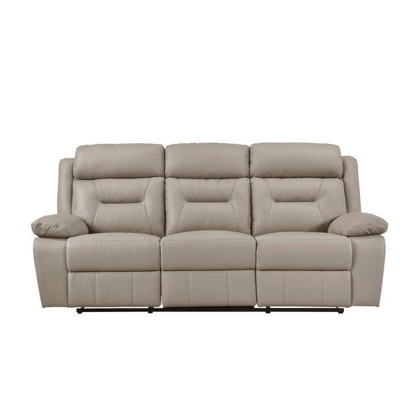 Laconia Latte Leather Double Reclining Sofa
