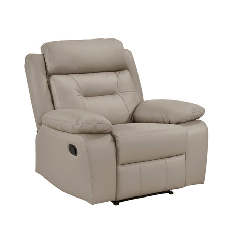 Laconia Latte Leather Reclining Chair from Homelegance - Luna Furniture