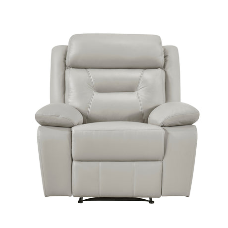 Laconia Silver Leather Double Reclining Living Room Set from Homelegance - Luna Furniture