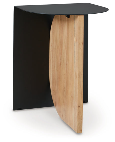 Ladgate Black/Natural Accent Table from Ashley - Luna Furniture