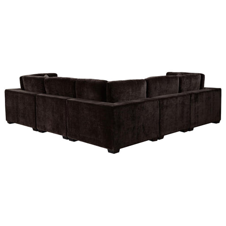 Lakeview Dark Chocolate Upholstered 6-Piece Modular Sectional Sofa from Coaster - Luna Furniture