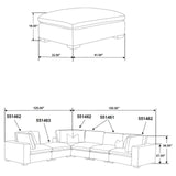 Lakeview Ivory Upholstered 5-piece Modular Sectional Sofa from Coaster - Luna Furniture