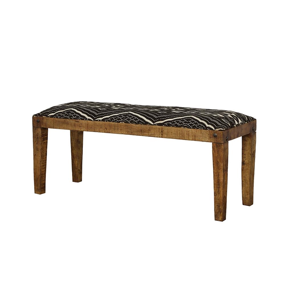 Lamont Natural and Navy Rectangular Upholstered Bench from Coaster - Luna Furniture