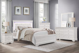Lana White Full LED Upholstered Panel Bed from Homelegance - Luna Furniture