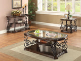 Laney Deep Merlot and Clear Coffee Table from Coaster - Luna Furniture