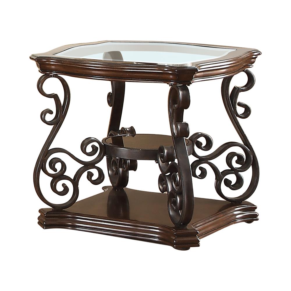 Laney Deep Merlot and Clear End Table from Coaster - Luna Furniture