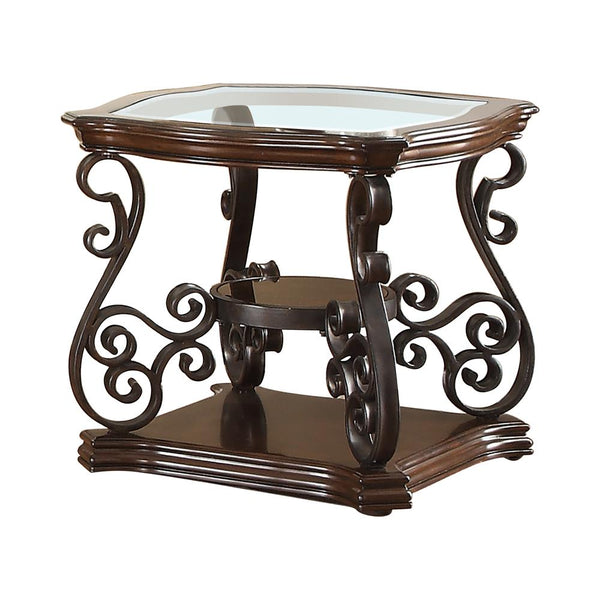 Laney Deep Merlot and Clear End Table