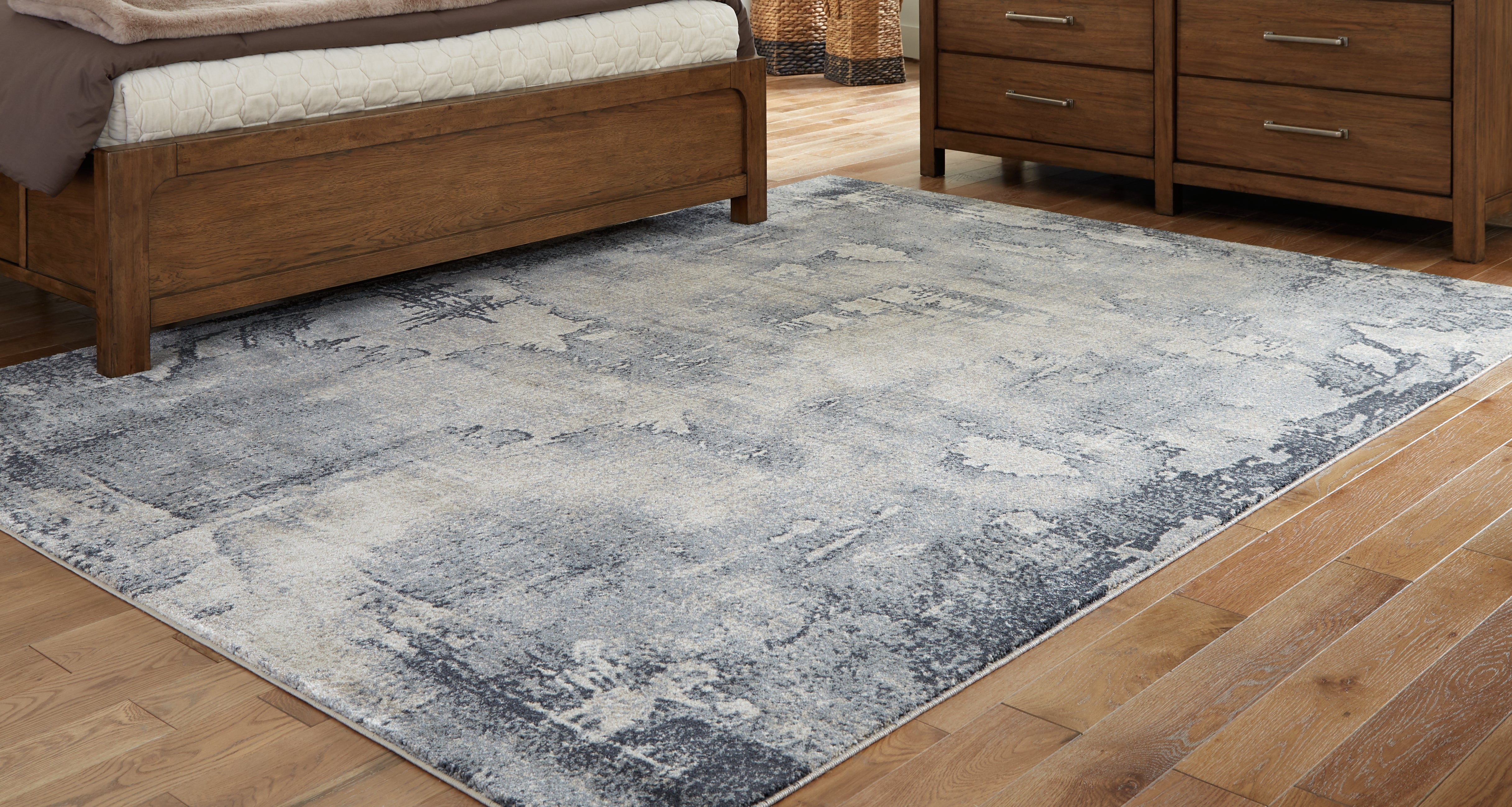 Langrich Blue/Gray/Cream Large Rug - Luna Furniture