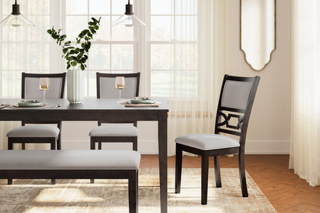 Langwest Brown Dining Table and 4 Chairs and Bench (Set of 6) from Ashley - Luna Furniture