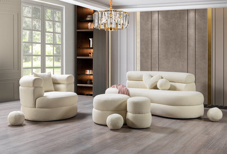 Larissa Ivory Boucle Loveseat from Nova Furniture - Luna Furniture