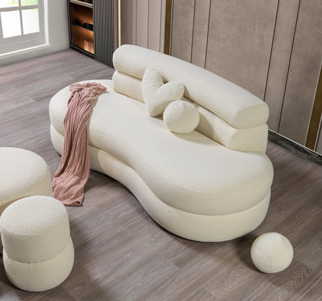 Larissa Ivory Boucle Loveseat from Nova Furniture - Luna Furniture