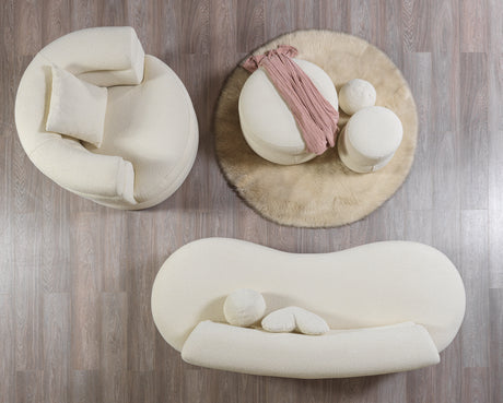 Larissa Ivory Boucle Loveseat from Nova Furniture - Luna Furniture