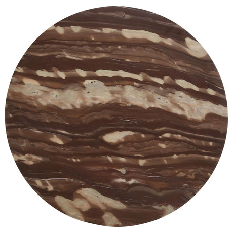 Latifa Red and Black Round Accent Table with Marble Top from Coaster - Luna Furniture