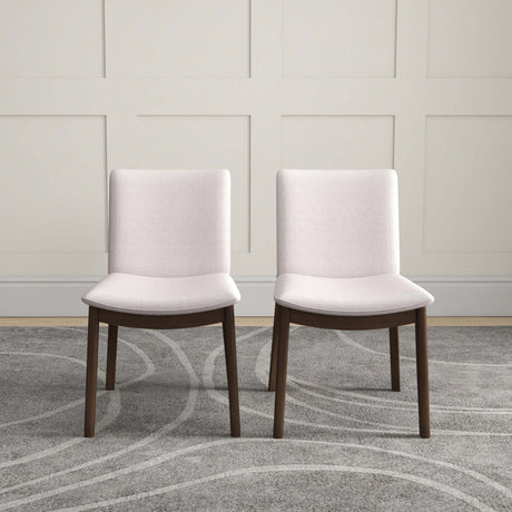 Laura Cream Linen Solid Wood Dining Chair from Midinmod - Luna Furniture