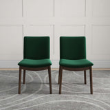 Laura Mid-Century Modern Solid Wood Dining Chair (Set of 2) Green Velvet from Ashcroft Furniture - Luna Furniture