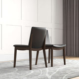 Laura Mid-Century Modern Solid Wood Dining Chair (Set of 2) Green Velvet from Ashcroft Furniture - Luna Furniture