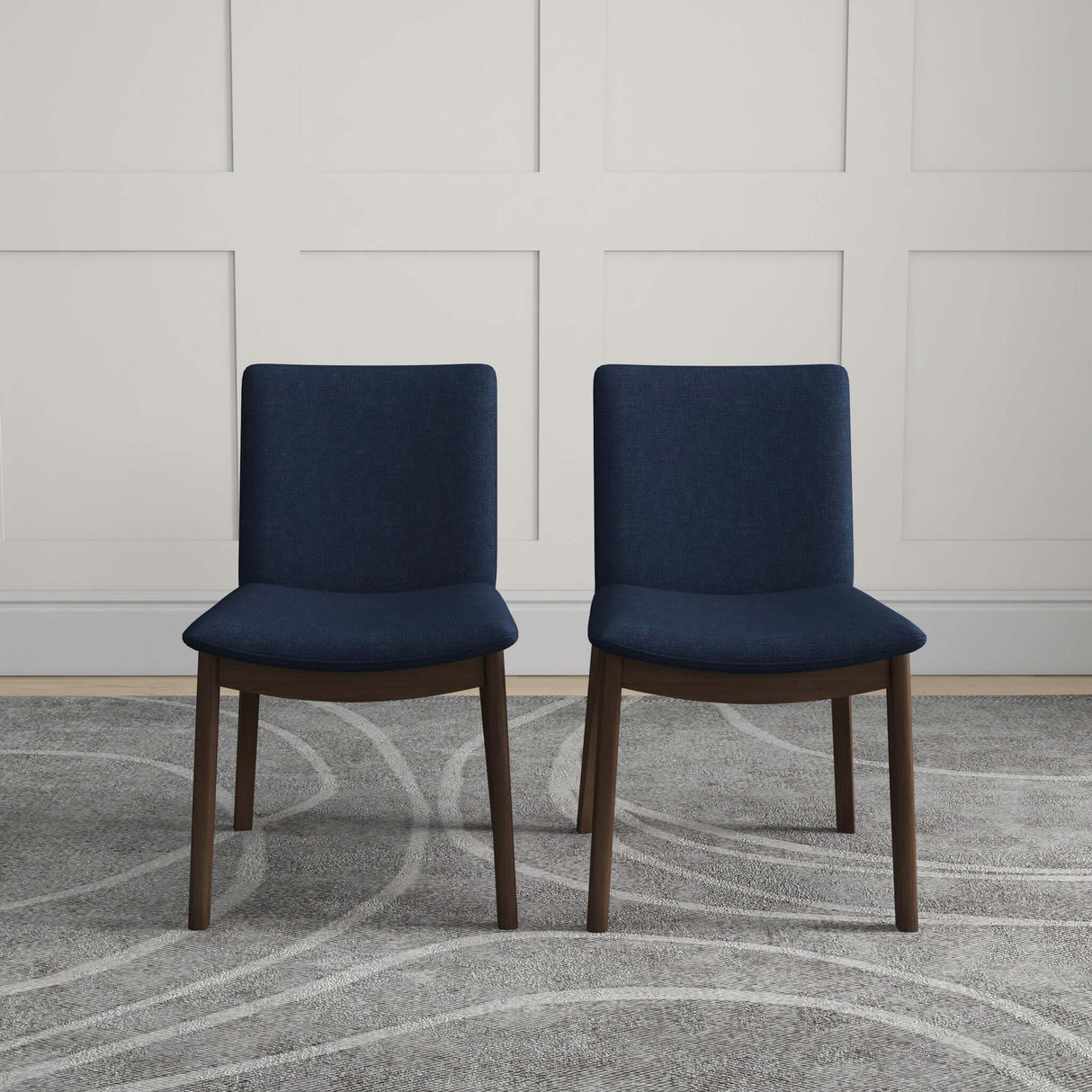 Laura Mid-Century Modern Solid Wood Dining Chair (Set of 2) Green Velvet from Ashcroft Furniture - Luna Furniture