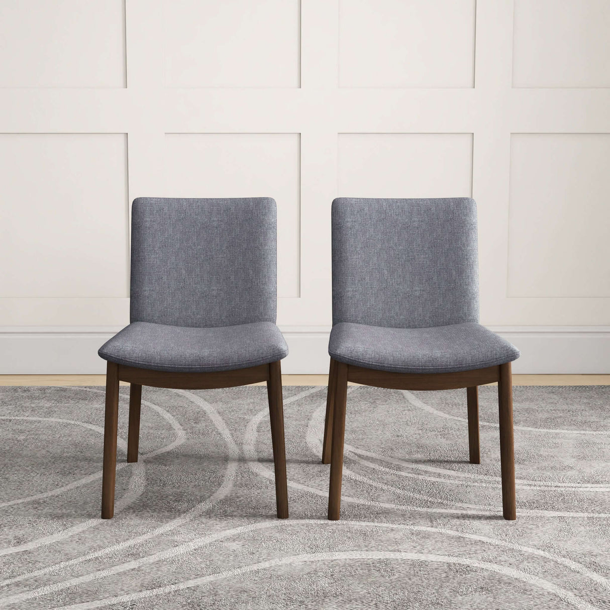 Laura Mid-Century Modern Solid Wood Dining Chair (Set of 2) Green Velvet from Ashcroft Furniture - Luna Furniture