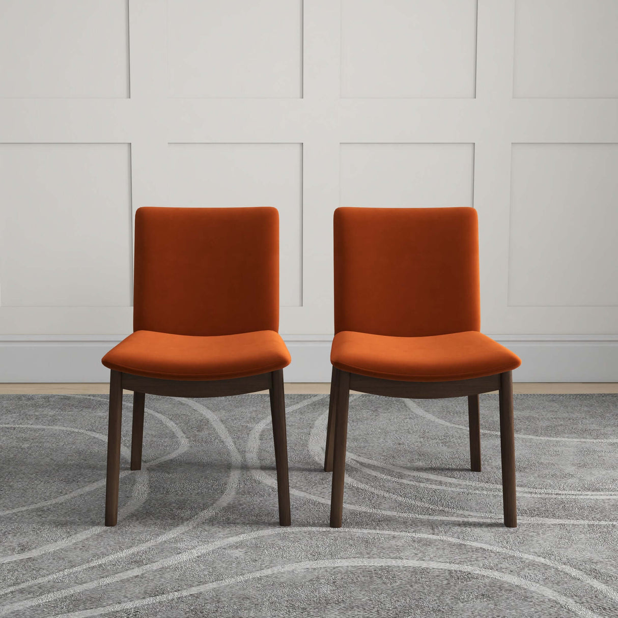 Laura Mid-Century Modern Solid Wood Dining Chair (Set of 2) Green Velvet from Ashcroft Furniture - Luna Furniture