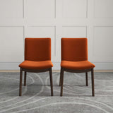 Laura Mid-Century Modern Solid Wood Dining Chair (Set of 2) Green Velvet from Ashcroft Furniture - Luna Furniture