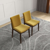 Laura Mid-Century Modern Solid Wood Dining Chair (Set of 2) Green Velvet from Ashcroft Furniture - Luna Furniture