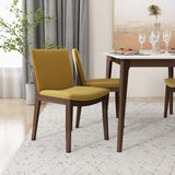Laura Mid-Century Modern Solid Wood Dining Chair (Set of 2) Green Velvet from Ashcroft Furniture - Luna Furniture