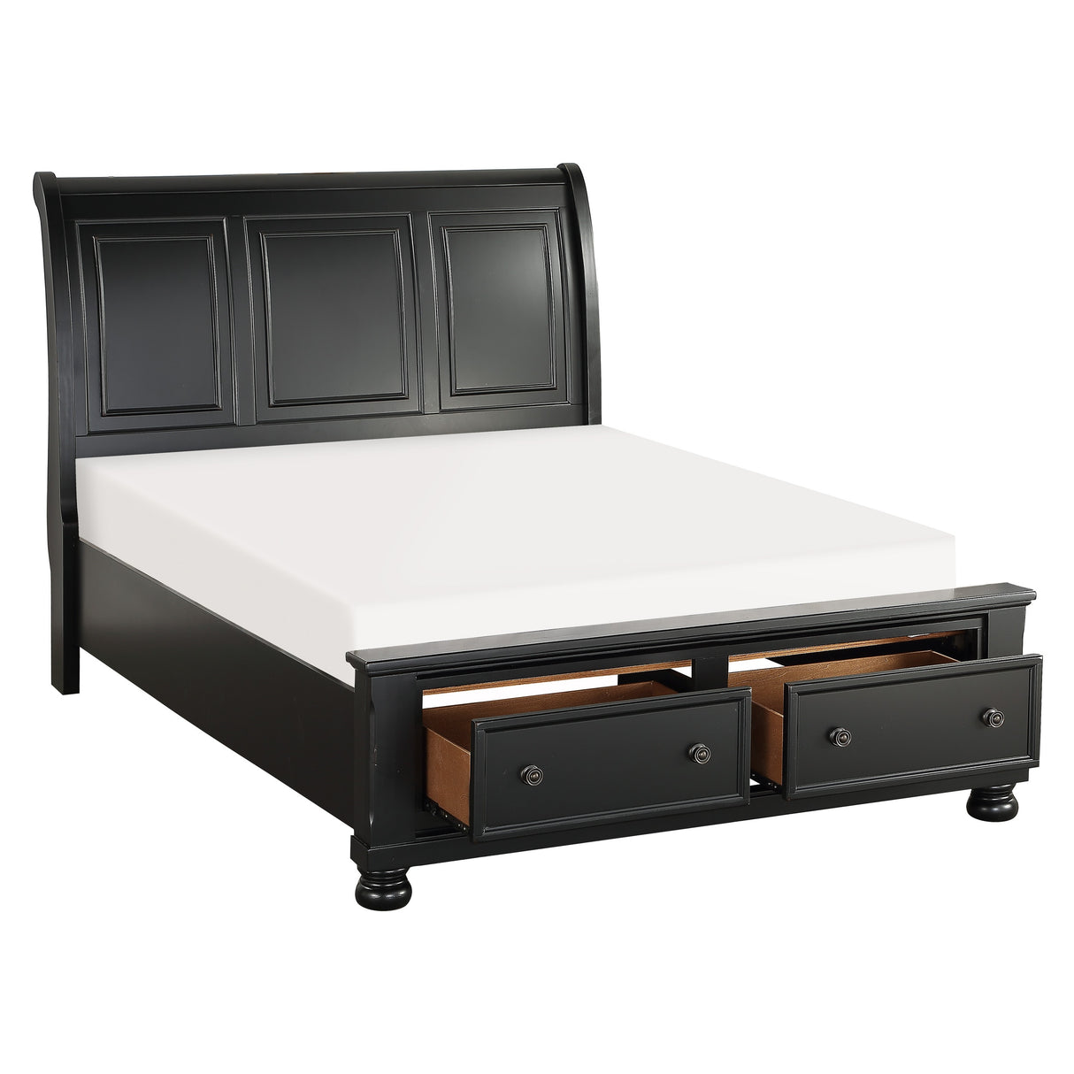 Laurelin Black King Sleigh Storage Platform Bed from Homelegance - Luna Furniture