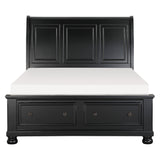 Laurelin Black Queen Sleigh Storage Platform Bed from Homelegance - Luna Furniture