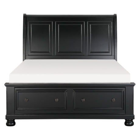Laurelin Black Queen Sleigh Storage Platform Bed from Homelegance - Luna Furniture