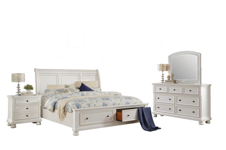 Laurelin White Sleigh Storage Platform Bedroom Set from Homelegance - Luna Furniture