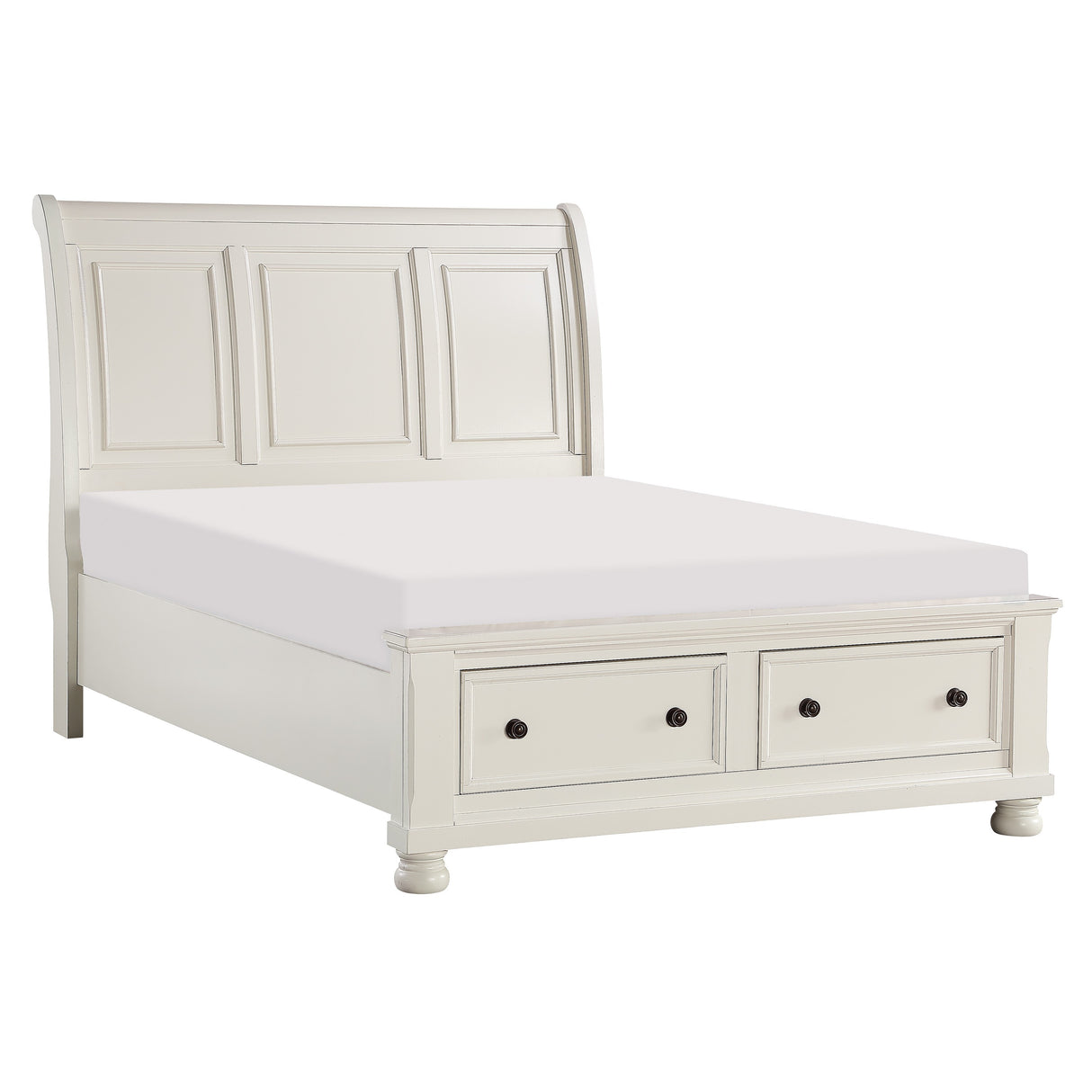 Laurelin White Sleigh Storage Platform Bedroom Set from Homelegance - Luna Furniture