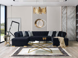 Lauren Black Velvet Double Chaise Sectional from Nova Furniture - Luna Furniture