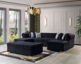 Lauren Black Velvet Double Chaise Sectional from Nova Furniture - Luna Furniture