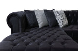 Lauren Black Velvet Double Chaise Sectional from Nova Furniture - Luna Furniture
