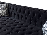 Lauren Black Velvet Double Chaise Sectional from Nova Furniture - Luna Furniture
