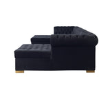 Lauren Black Velvet Double Chaise Sectional from Nova Furniture - Luna Furniture