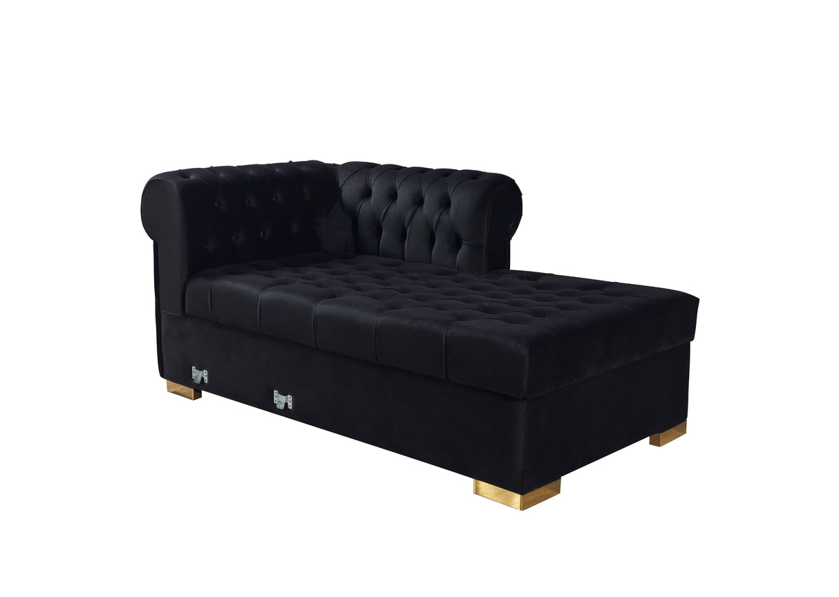 Lauren Black Velvet Double Chaise Sectional from Nova Furniture - Luna Furniture