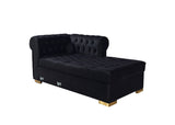 Lauren Black Velvet Double Chaise Sectional from Nova Furniture - Luna Furniture