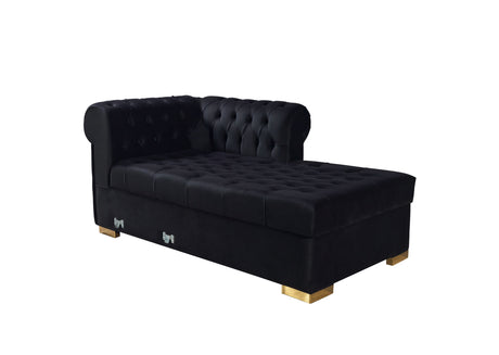 Lauren Black Velvet Double Chaise Sectional from Nova Furniture - Luna Furniture