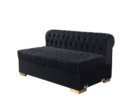 Lauren Black Velvet Double Chaise Sectional from Nova Furniture - Luna Furniture